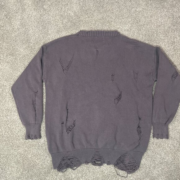 Harsh And Cruel Sweater Men XL Ripped Graphic Waste Land 100% Cotton Streetwear - Picture 4 of 11